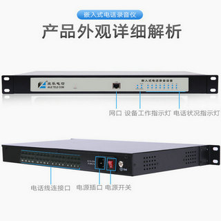 16路电话录音仪嵌入式
